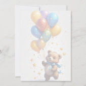 Teddy Bear Baby shower Uitnodiging voor Baby Girl (Achterkant)