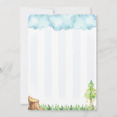 Teddy Bear Baby shower uitnodiging voor Blue Boy (Achterkant)