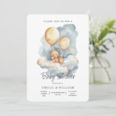 Teddy Bear Baby shower uitnodiging, we kunnen nauw Kaart (Staand voorkant)