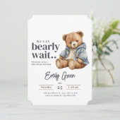 Teddy Bear Baby shower uitnodiging, we kunnen nauw Kaart (Staand voorkant)