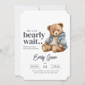 Teddy Bear Baby shower uitnodiging, we kunnen nauw Kaart (Voorkant)
