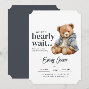 Teddy Bear Baby shower uitnodiging, we kunnen nauw Kaart