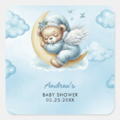 Teddy Bear Baby shower Vierkante Sticker (Voorkant)