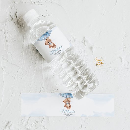 Teddy Bear Baby shower wateretiketten Waterfles Etiket