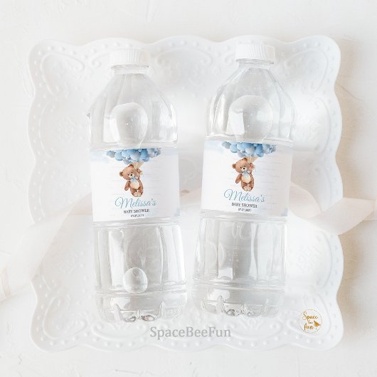 Teddy Bear Baby shower wateretiketten Waterfles Etiket