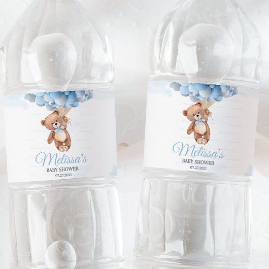 Teddy Bear Baby shower wateretiketten Waterfles Etiket