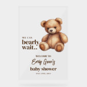 Teddy Bear Baby shower We kunnen bijna minimaal wa Acryl Bord (Voorkant)