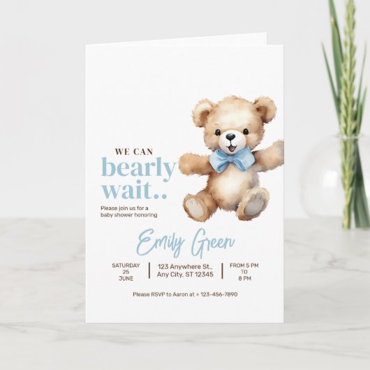 Teddy Bear Baby shower, we kunnen bijna niet wacht (Voorkant)