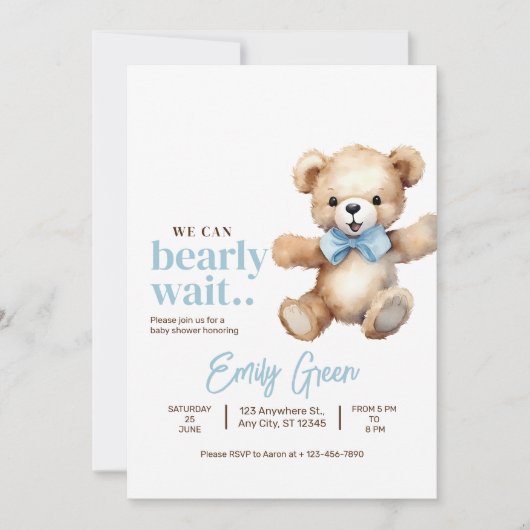 Teddy Bear Baby shower, we kunnen bijna niet wacht Kaart (Voorkant)
