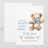 Teddy Bear Baby shower, we kunnen bijna niet wacht Kaart (Voorkant / Achterkant)