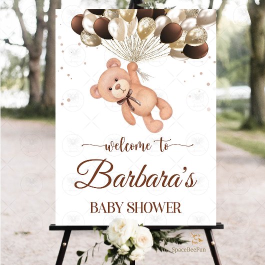Teddy Bear Baby shower We kunnen nauwelijks wachte Waterfles Etiket
