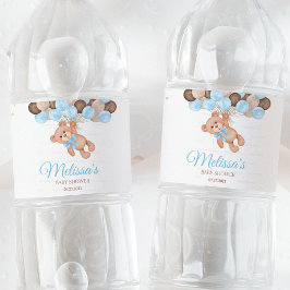 Teddy Bear Baby shower We kunnen nauwelijks wachte Waterfles Etiket