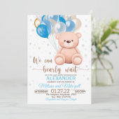 Teddy Bear Baby shower, we kunnen wachten Kaart (Staand voorkant)