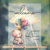 Teddy Bear Baby shower Welcome Acryl Bord (Neutraal)