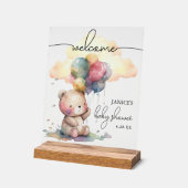 Teddy Bear Baby shower Welcome Acryl Bord (Hoek)