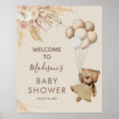 Teddy Bear Baby shower Welcome Poster (Voorkant)