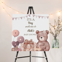 Teddy Bear Baby Shower Welcome Sign Foam Board