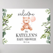 Teddy Bear Baby shower Welcome Sign Poster (Voorkant)