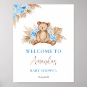 Teddy Bear Baby shower Welcome Sign Poster (Voorkant)