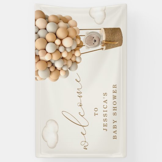 Teddy Bear Baby shower Welcome Spandoek (Verticaal)