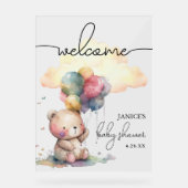 Teddy Bear Baby Shower Welkom Acryl Bord (Voorkant)