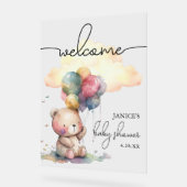 Teddy Bear Baby Shower Welkom Acryl Bord (Hoek)