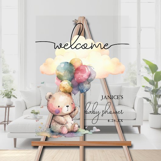 Teddy Bear Baby Shower Welkom Acryl Bord