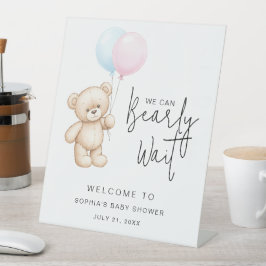 Teddy Bear Baby shower Welkom Tafelbord Reclamebord Met Voetstuk