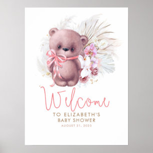 Teddy Bear Baby shower Welkomstteken Poster