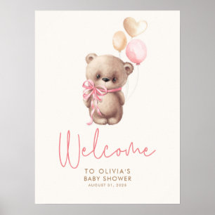 Teddy Bear Baby shower Welkomstteken Poster