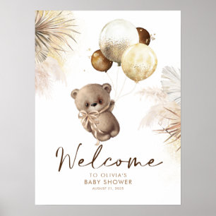 Teddy Bear Baby shower Welkomstteken Poster