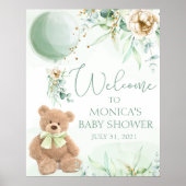 Teddy Bear Baby shower Welkomstteken Poster (Voorkant)