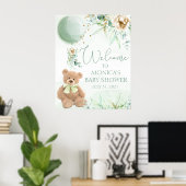 Teddy Bear Baby shower Welkomstteken Poster (Thuiskantoor)