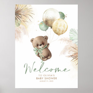 Teddy Bear Baby shower Welkomstteken Poster