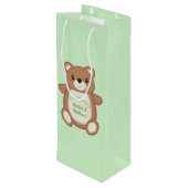 Teddy Bear Baby shower Wijn Cadeautas (Achterkant Gekanteld)