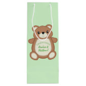 Teddy Bear Baby shower Wijn Cadeautas (Achterkant)