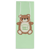 Teddy Bear Baby shower Wijn Cadeautas (Voorkant)