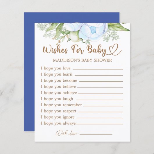 Teddy Bear Baby shower wil Baby (Voorkant / Achterkant)