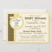 Teddy Bear Baby shower Yellow Kaart (Achterkant)