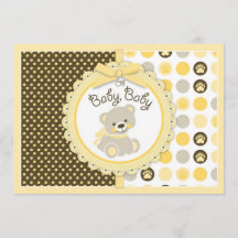 Teddy Bear Baby shower Yellow