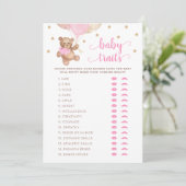 Teddy Bear Baby Traits Spel Baby shower Kaart (Staand voorkant)
