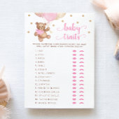 Teddy Bear Baby Traits Spel Baby shower Kaart