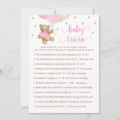 Teddy Bear Baby Trivia Baby shower Game Kaart (Voorkant)