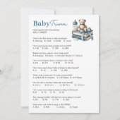 Teddy Bear Baby Trivia Boy Baby shower Game Kaart (Voorkant)