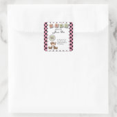 Teddy Bear Baby Vierkante Sticker (Tas)