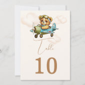 Teddy Bear Baby Vliegtuigpiloot Tafelnummer (Voorkant)