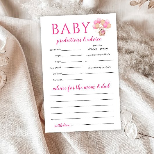 Teddy Bear Baby Voorspellingsspel Flyer