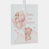 Teddy Bear Baby's eerste Kerstmis Glas Ornament (Voorkant Rechts)