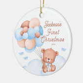 Teddy Bear Baby's eerste Kerstmis Keramisch Ornament (Links)
