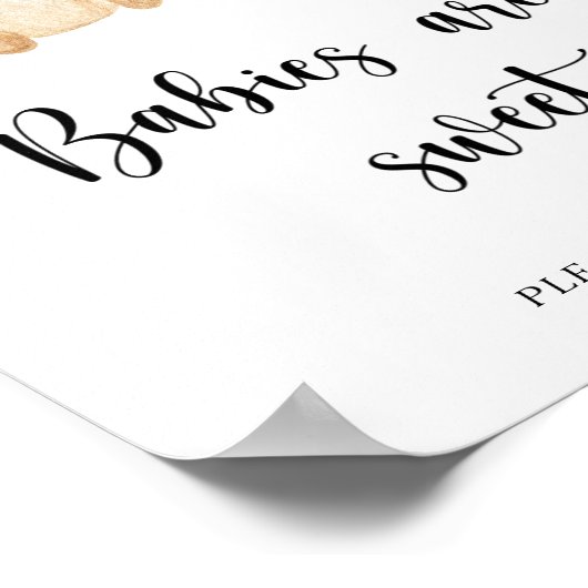 Teddy Bear baby's zijn zoet Poster (Hoek)